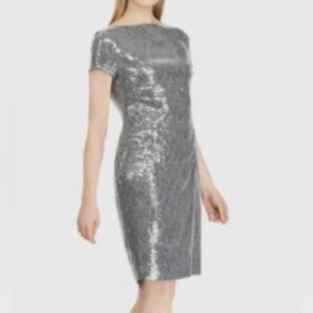 NWOT Ralph Lauren Silver Sequin Dress
